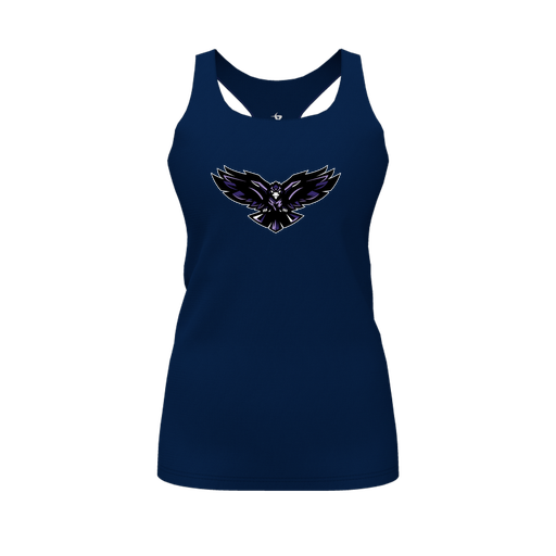 [CUS-DFW-RCBK-PER-NVY-FYS-LOGO2] Racerback Tank Top (Female Youth S, Navy, Logo 2)