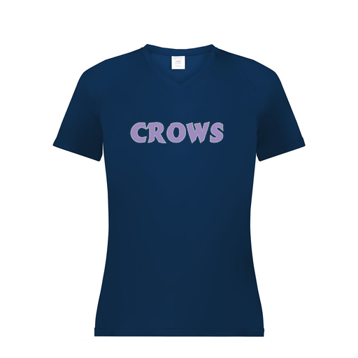 [2792.065.XS-LOGO1] Ladies Smooth Sport V-Neck T-Shirt (Female Adult XS, Navy, Logo 1)