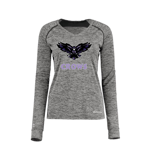 [222770.K94.XS-LOGO3] Ladies Electric Long Sleeve Shirt (Female Adult XS, Black, Logo 3)
