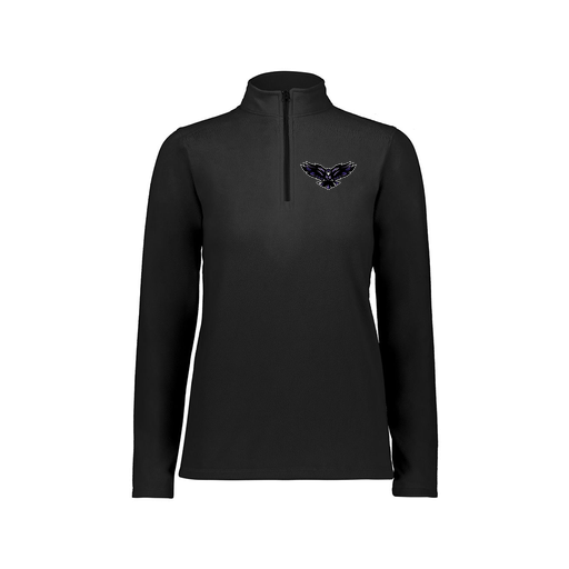 [6864.080.XS-LOGO2] Ladies MicroFleece 1/4 Zip Pullover (Female Adult XS, Black, Logo 2)