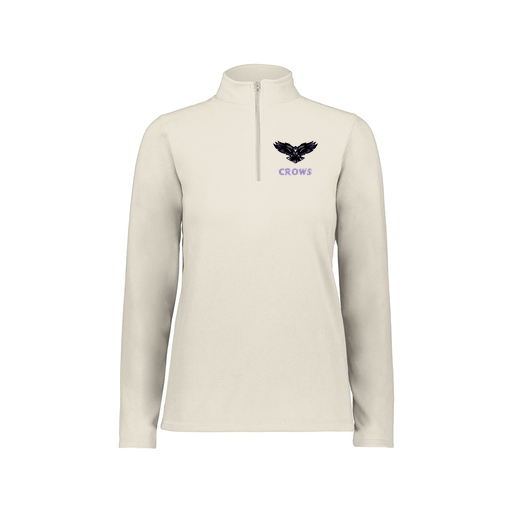 [6864.53T.XS-LOGO3] Ladies MicroFleece 1/4 Zip Pullover (Female Adult XS, White, Logo 3)
