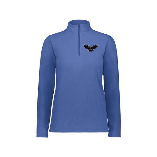 [6864.060.XS-LOGO2] Ladies MicroFleece 1/4 Zip Pullover (Female Adult XS, Royal, Logo 2)