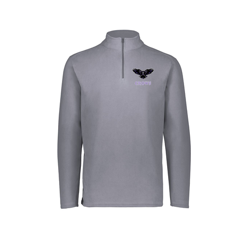 [6863.059.XS-LOGO3] Men's MicroFleece 1/4 Zip Pullover (Adult XS, Gray, Logo 3)