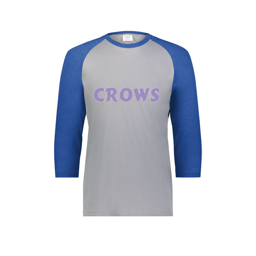 [6879.28V.S-LOGO1] Men's Vintage 3/4 Sleeve T-Shirt (Adult S, Royal, Logo 1)