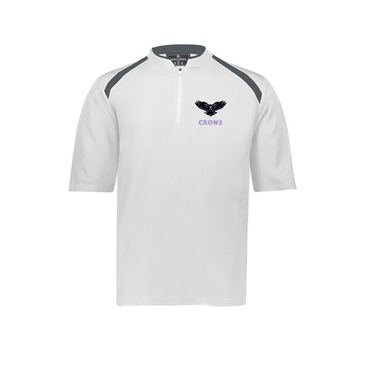 [229681-YS-WHT-LOGO3] Youth Dugout Short Sleeve Pullover (Youth S, White, Logo 3)