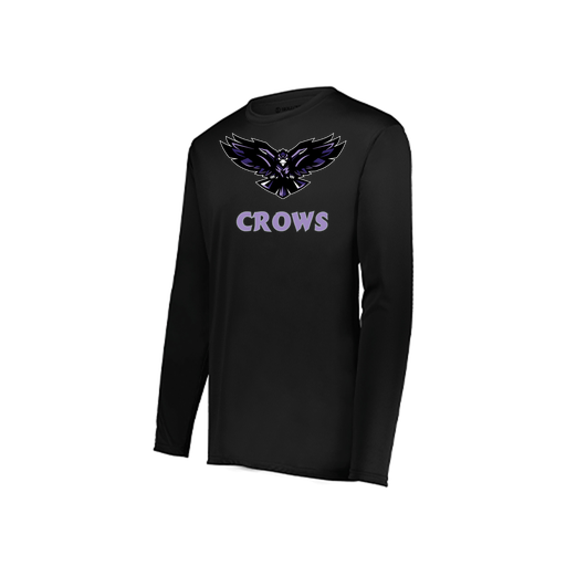 [222823.080.S-LOGO3] Youth LS Smooth Sport Shirt (Youth S, Black, Logo 3)