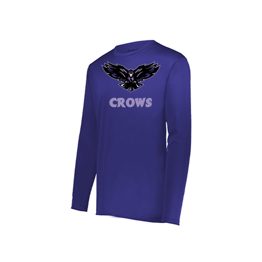 [222823.747.S-LOGO3] Youth LS Smooth Sport Shirt (Youth S, Purple, Logo 3)