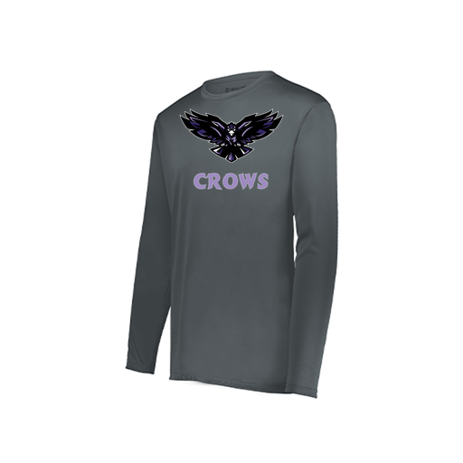 [222823.059.S-LOGO3] Youth LS Smooth Sport Shirt (Youth S, Gray, Logo 3)