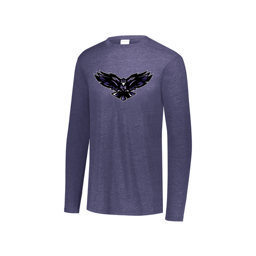 [FTLCUBNV-YS-LOGO2] Decker Youth Tri-Blend T-Shirt - Long Sleeve (Youth S, Navy, Logo 2)