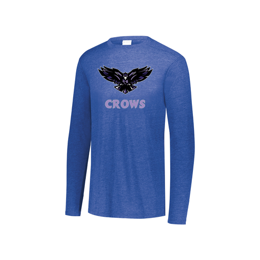 [FTLCUBRY-YS-LOGO3] Decker Youth Tri-Blend T-Shirt - Long Sleeve (Youth S, Royal, Logo 3)