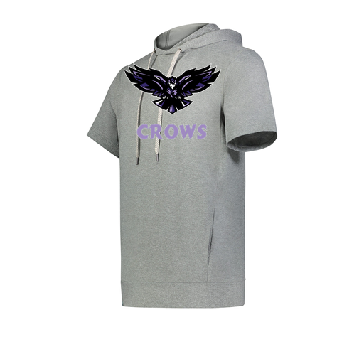 [222605-SIL-YS-LOGO3] YOUTH VENTURA SOFT KNIT SHORT SLEEVE HOODIE (Youth S, Silver, Logo 3)