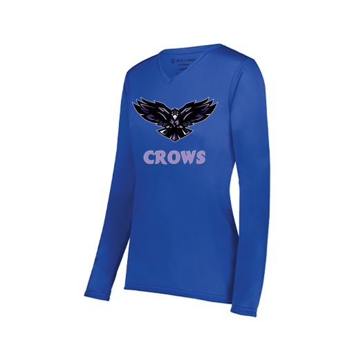 [222824.060.S-LOGO3] Ladies LS Smooth Sport Shirt (Female Adult S, Royal, Logo 3)