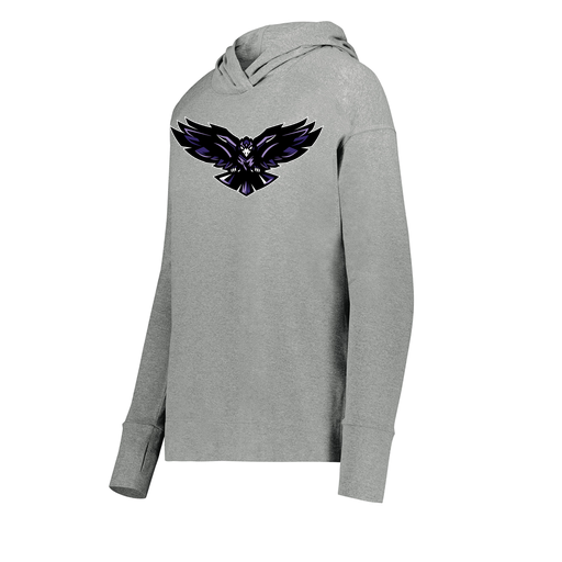 [222798-SIL-FAXS-LOGO2] Ladies Ventura Thin Knit Hoodie (Female Adult XS, Silver, Logo 2)