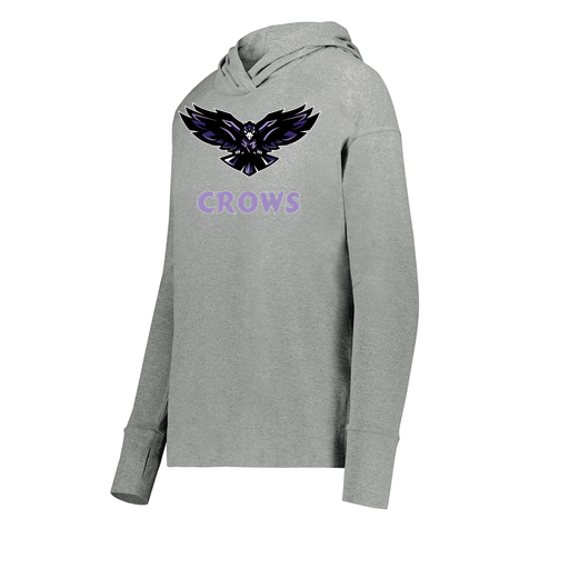 [222798-SIL-FAXS-LOGO3] Ladies Ventura Thin Knit Hoodie (Female Adult XS, Silver, Logo 3)